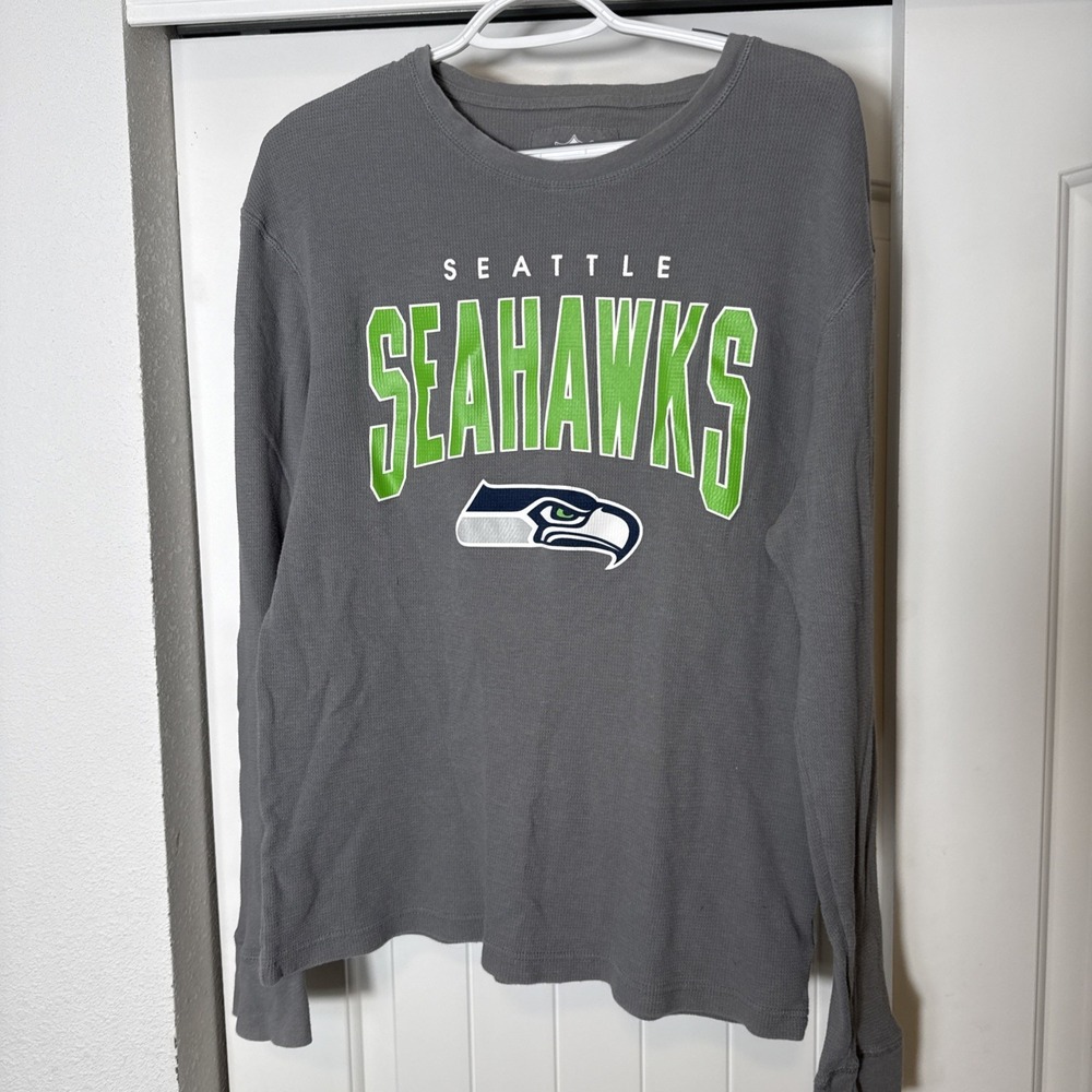 NFL Team Apparel Waffle Style  Long Sleeve Thermal Seattle Seahawks Shirt Mens L